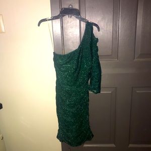 Body glove dress, green, sparkly